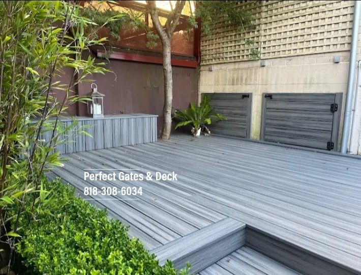 Grey Colored Trex Decking with Bench