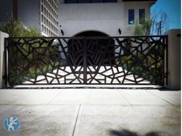 Custom Modern Design Double Swing Driveway Gate