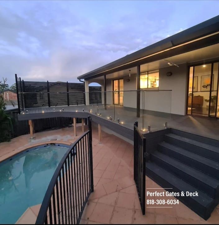 Custom Wood Balcony Deck with Glass Railing