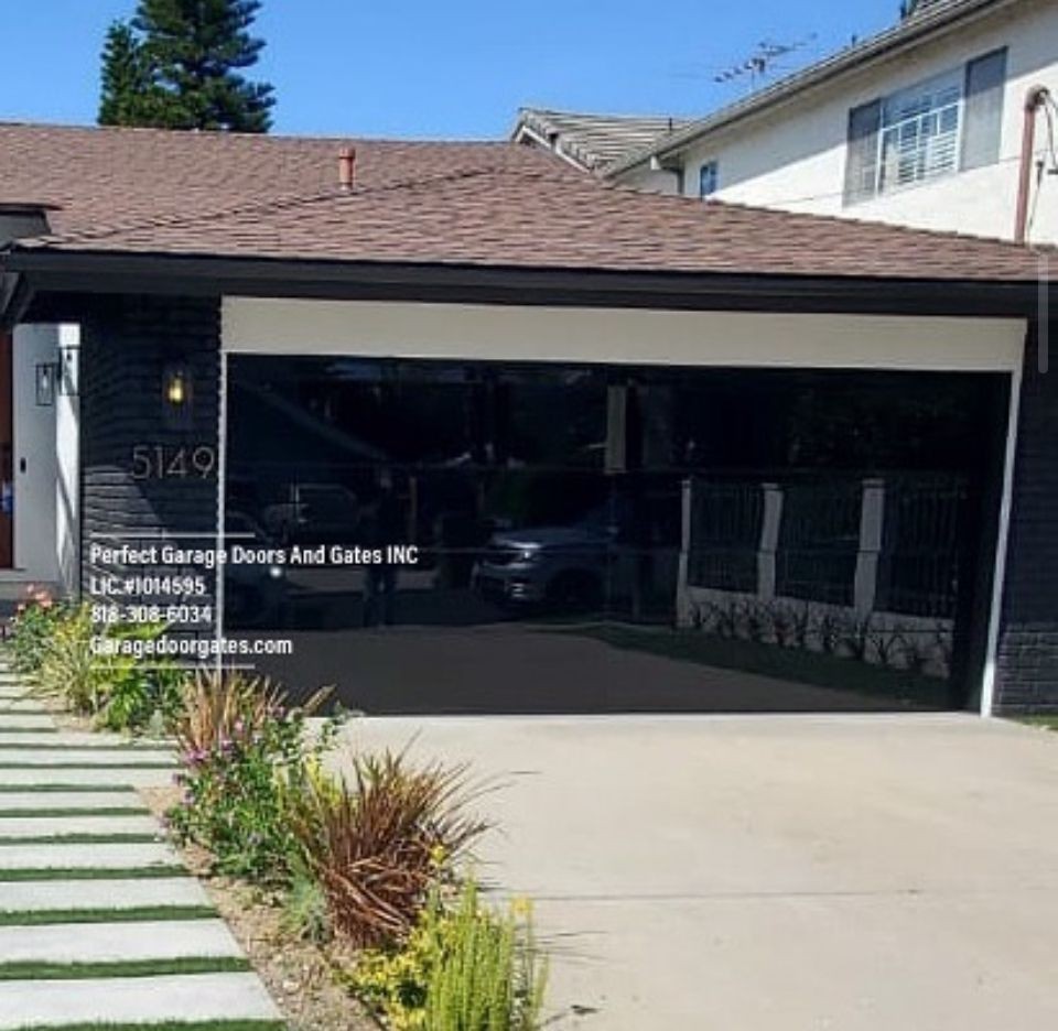 Frameless Tinted Glass Garage Door