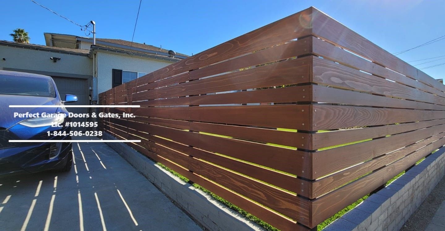 Custom Stained Horizontal Wood Fencing