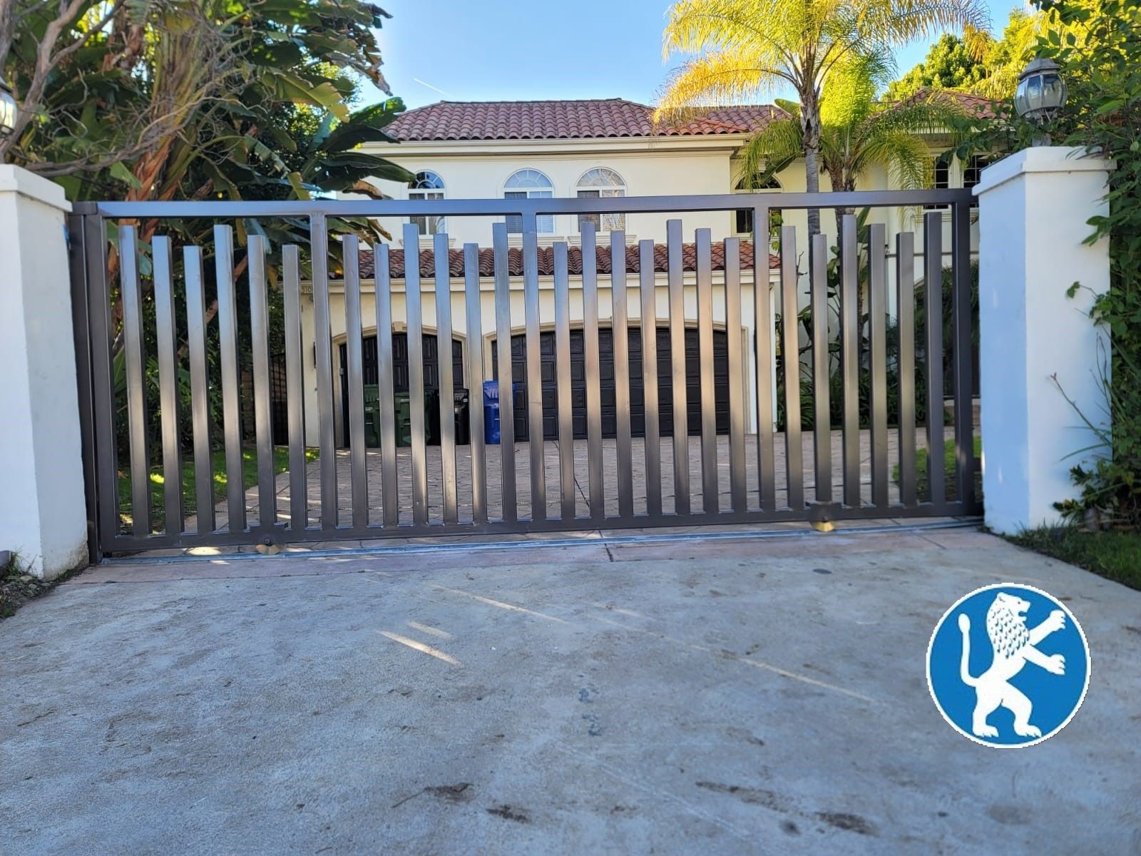 Custom Vertical Cut Iron Sliding Driveway Gate