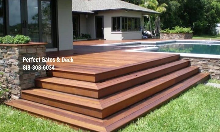 Custom Wood Backyard Deck with Stairs