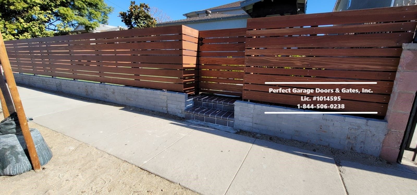 Custom Stained Horizontal Wood Pedestrian Gate