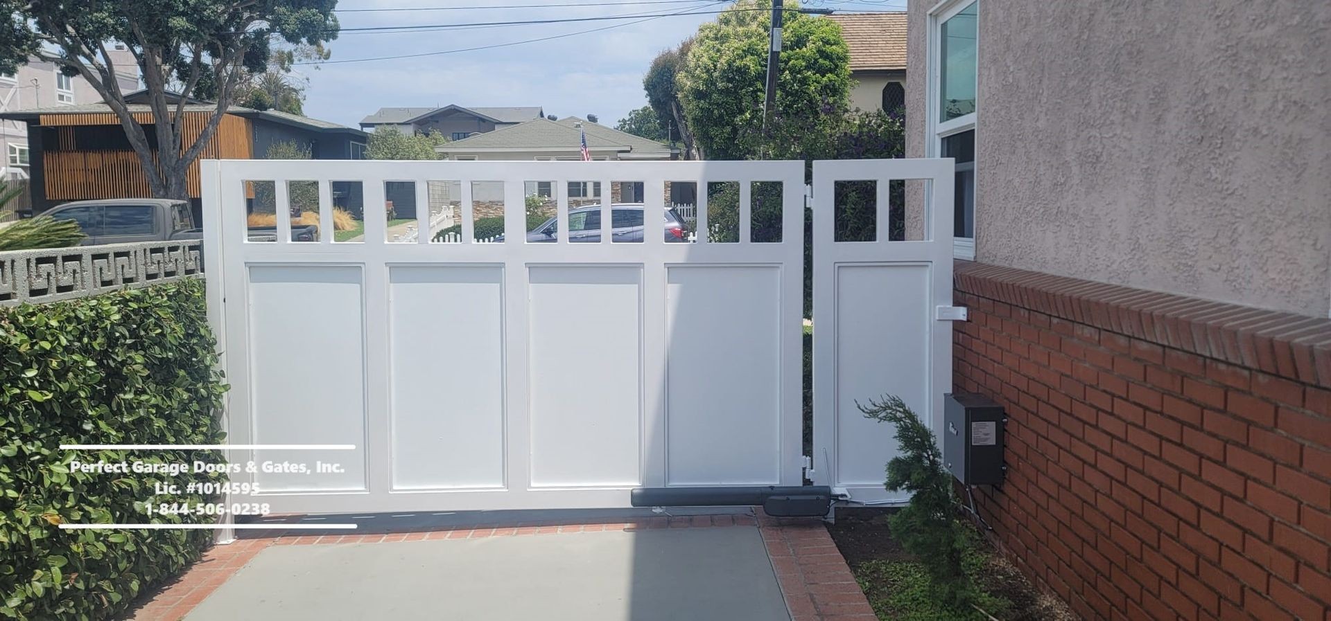 Custom Painted Shaker Style Wood Swing Driveway Gate